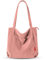 Ultrove Cord Tasche Damen Umhängetasche mit Reißverschluss, Dicke Große Einkaufstasche, Strapazierfähige Tragetasche für Arbeit, Büro, Reisen, Einkaufen, Schule und Alltag-Rose