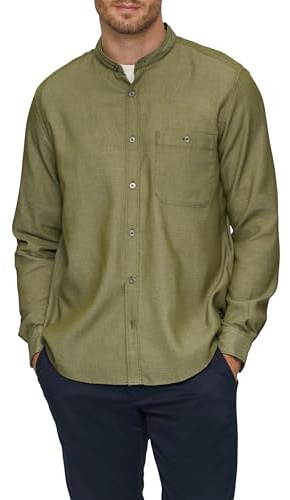 s.Oliver 2148588 Camicia a Maniche Lunghe con Colletto Alto, 77k2 Verde, 3XL Uomo