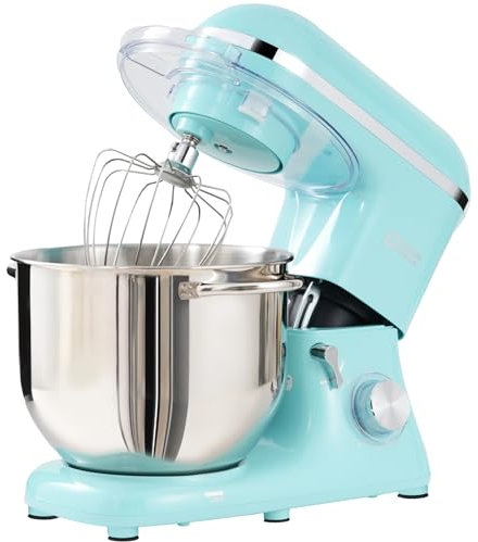 Kitchen in the box Impastatrice Planetaria, 7,5 Litri Impastatrice Professionale 1400W, 6 Velocità con Uncino Impastatore, Mescolatore e Frusta Sbattitrice (Blu)