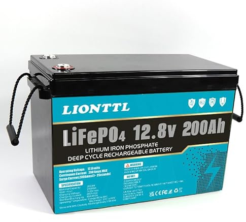 Batterie Lifepo4 12 V 200 Ah, 5000 cycles profonds au lithium phosphate de fer, remplace une batterie AGM plomb-acide, adaptée aux camping-cars, au trolling, aux bateaux, aux installations solaires