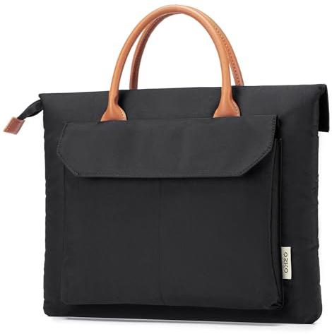 SUCIKORIO Sac Ordinateur Femme 15,6 Pouces - Imperméable Oxford Cabas Bandoulière à Main pour Travail, Enseignant, Cours, Etudiante