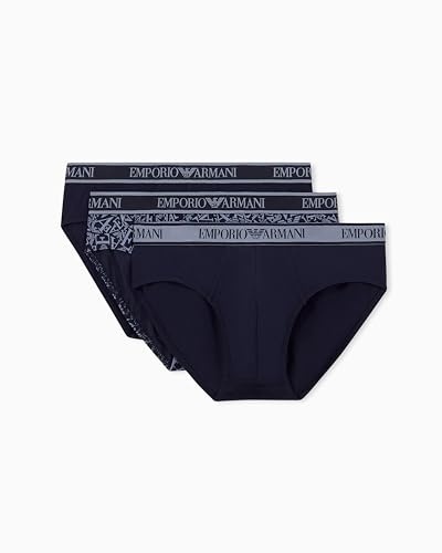 Emporio Armani Slip da Uomo Core Logoband (Confezione da 3), Blu, M