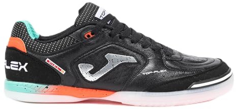 Joma Futsal Sports Shoes, 35-47 EU - Ideal for Resistance and Flexibility - Top Flex Indoor, Black/White, 10 UK