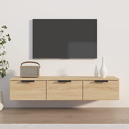 TJROO Armario de pared flotante multifuncional armario portaobjetos decoración de interiores para salón, dormitorio o cocina, diseño elegante y moderno, roble sonoma, 102 x 30 x 20 cm