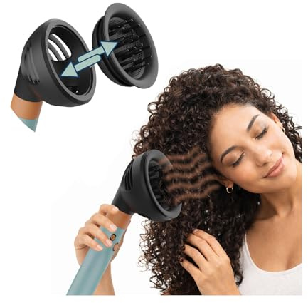 Wave Curl Diffusor für Dyson Airwrap von MMOBIEL – Kompatibler Haartrockner-Aufsatz für HS01, HS05, HS08 – Duale Luftstrom-Kuppel & Diffus-Modi für Definierte Locken, Volumen & Wellen – Grau