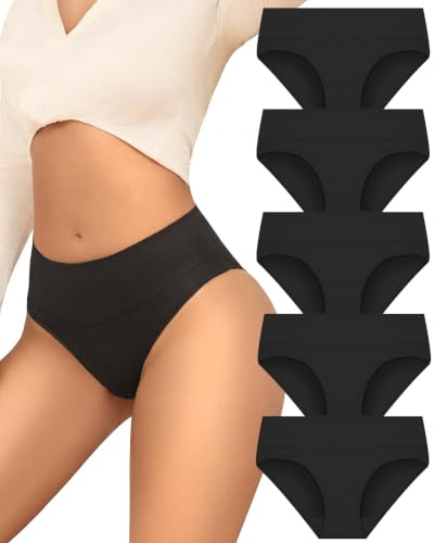 Sth Big Mutande Donna Cotone Slip Donna Cotone Brasiliana Vita Alta Slips Traspirante Intima Confezione da 5 Slip
