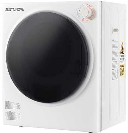 Elevon 800W Portable Clothes Dryer, 2.6 cu.ft Electric Drying Machine for Laundry with Stainless Steel Tub for Apartment, Rvs, Compact Dryer for Small Space, White