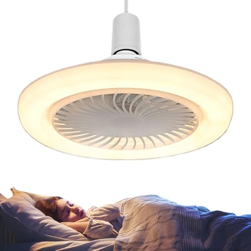 Générique Ventilateur de plafond avec léger - Conception d'économie d'énergie | Éclairage ventilateur LED réglable à 3 vitesses Flush Mount Appareil refroidissement, appareil domestique économe en é