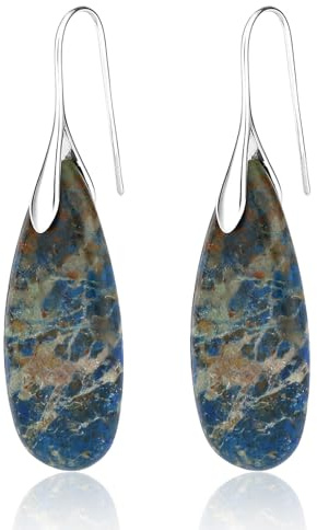 2 Pezzi Orecchini con Pietre Curative, Orecchini Pendenti a Cerchio | Decorazione per Orecchie con Ciondolo in Pietra Gioielli Alla Moda per Donna