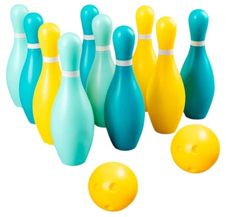 rockible 12 Piezas Juego de Bolos para Niños Kit de Boliche Juguete Educativo con Bolas y Pinos Juego de Lanzamiento Fácil Material Adecuado para