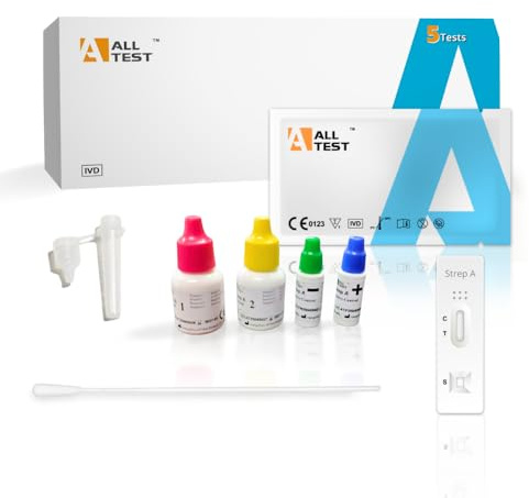 5 Test Streptococco Alltest Test Rapido Strep A – 5 Test Completi Strepcon Tampone | tampone Streptococco ALL TE