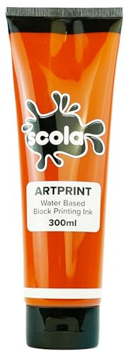 Scola 1 X 300ml Wasserbasis Linoldruckfarbe Orange
