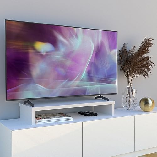 Henor Elevador TV de Madera 90 x 35 x 15 cm Soporta 60 Kg. Blanco.