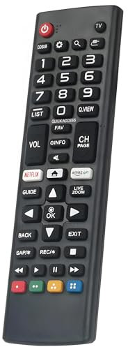 Q-Click Universal LG TV Remote Control Replacement for LG Smart TV’s (with Netflix & Amazon Buttons) - Works Straight Away, No Setup Required - AKB75095308 - Universal TV Remote Control