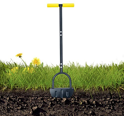 Générique Outil de Coupe-Bordure – Coupe-Bordure Demi-Lune avec poignée en T Souple | Coupe-Bordure Manuel pour l' Qui borde Les trottoi | Coupe-Bordure Manuel en Acier au Carbone, Outil de pelouse,