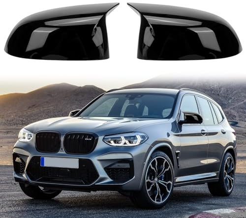 1 Par Tapa Cubierta del Espejo Reemplazar para BMW X3 G01 G08 X4 G02 X5 G05 X6 G06 X7 G07 2017-2024, Cubierta del Espejo Tapas de Espejo Retrovisor, Tapa de Espejo Retrovisor Brillantes Negro