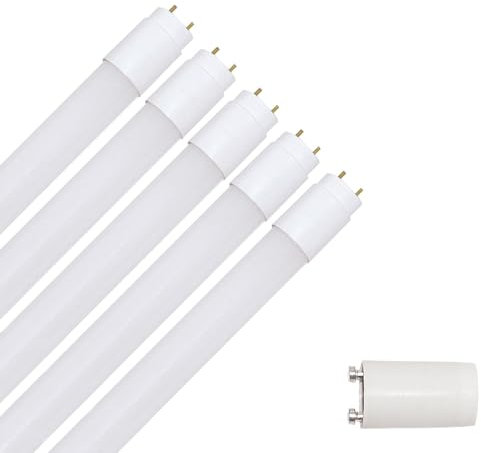 NCC-Licht Lot de 5 tubes LED, 120 cm, 18 W/830, G13, blanc chaud, 3000 K, remplace les tubes fluorescents KVG 36 W avec démarreur