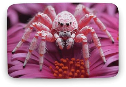 QMNLKH Grand tapis de bain absorbant l'eau à séchage rapide, antidérapant, doux et épais, motif araignée rouge sur fleur, tapis de sol pour douche, chambre à coucher