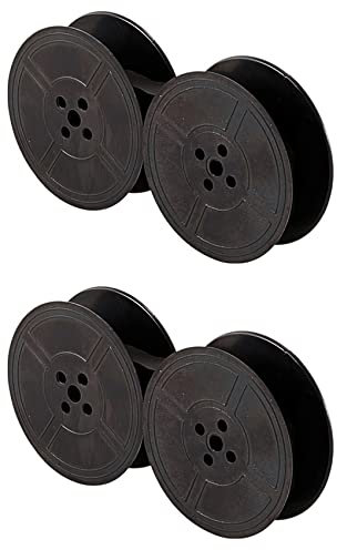 Reinscer 2-pack skrivmaskin, färgband, Twin spole, skrivmaskin, färgband, dubbel spole, färgförpackning, bläckdel för de flesta skrivmaskiner (svart)