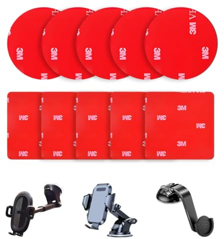 BCHKO 10 pezzi 3M nastro biadesivo adesivi, VHB nastro di montaggio fotocamera auto per auto, cruscotto, impermeabile, resistente al calore forte nastro adesivo adesivi (quadrato e rotondo)