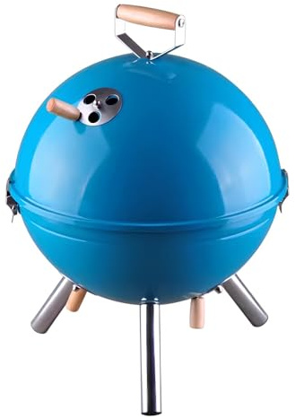 PNAJFUEL Barbecue Au Charbon de Bois Pour L'Extérieur Barbecue Barbecue Sphérique Avec Poignées En Bois/Blue