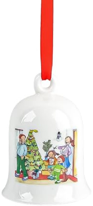 badaren Campana de Navidad Porcelana 2025, Campana de Navidad, Decoración Navideña Colección Series, Decoración para Árbol Ø 7 cm (A)