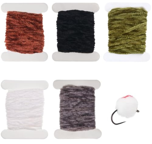 GORGECRAFT 25M 5 colori Materiali La Costruzione di Mosche Artificiali In Ciniglia Filato di Nylon Uova Materiale La Costruzione di Esche Artificiali Kit Forniture Jig Da Crappie Wooly Bugger Streamer