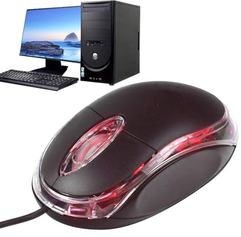 Kabelansluten mus - 9,5 x 5 x 3,6 cm ABS optisk Mini USB 2.0 LED optisk | mus | Ergonomisk för speldator för bärbar dator och bärbar dator | 1000D Precision Control bärbart kontorshem