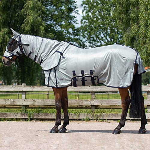QHP Couverture anti-mouches avec cou + chapeau 165 cm