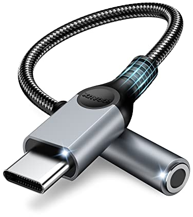 ZOOAUX Adattatore jack per cuffie USB C a 3.5mm, adattatore audio USB C a cavo Dongle Aux per iPhone 16 15,Samsung S24 S23 S22 S21 S20 Nota 20 10 S10 S9 Plus, Pixel 4 3 2 XL, ipad Pro e altro ancora