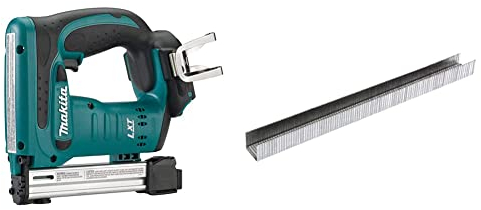 Makita DST221Z Tacker 18,0 V (ohne Akku, ohne Ladegerät), 18 V, Blau, Silber & Makita Klammern 10-16 mm 5040 Stück P-08975 F-32663 ?