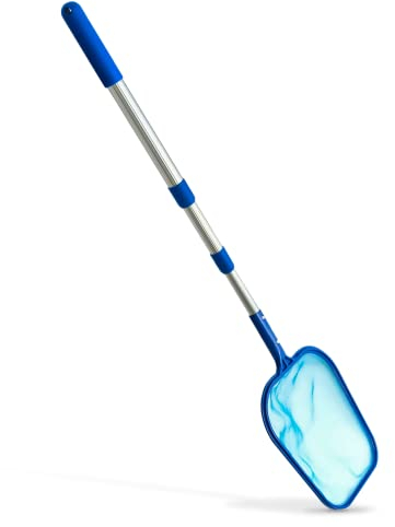 Crystals® Swimming Pool Debris Leaf Skimmer With Three Way Telescopic Mesh Net Cleaning Pole with test strips
