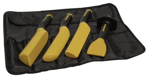 Roughneck Pro Lead Dressing Set – Roofing Tool Kit with Dresser, Bossing Stick, Setting-in Stick & Chasing Wedge in Fabric Roll for Shaping & Forming Lead, Copper, Zinc & Aluminium Roofing