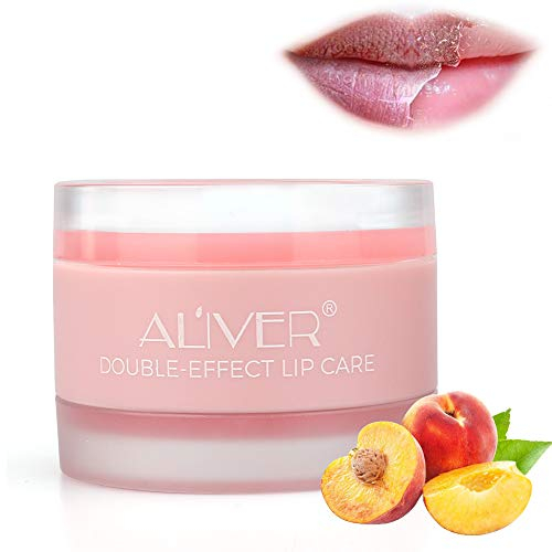 Masque à lèvres, masque de nuit à double effet, masque hydratant de nuit à la fraise, baume à lèvres de sommeil, lèvres exfoliantes, répare sèche, masque à lèvres peeling(Pêche)