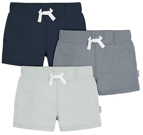 Gerber Lot de 3 shorts en tricot avec cordon de serrage, bleu, 3 ans