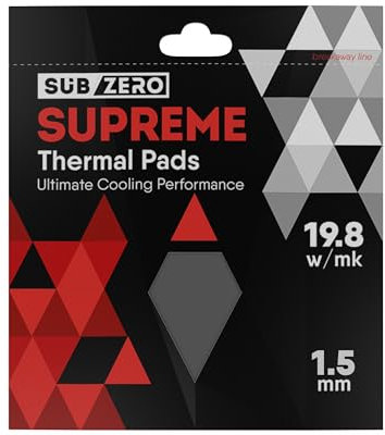 subZero SUPREME 19.8w/mk Thermal Pad, 100x100, Soft Thermal Compound, Ideal Gap Filler for GPU/Laptop Heatsink/GPU/CPU/LED Cooler (1.5mm)