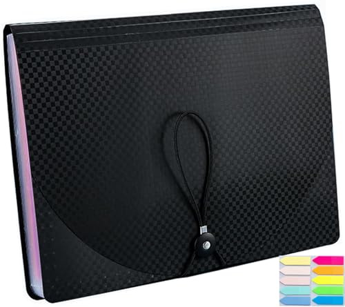 Trieur Document A4, 13 Compartiments Extensible Pochettes pour Documents, Rangement Papier Administratif Accordéon Organiseur de Dossiers de Fichiers pour le Bureau et Maison, Noir