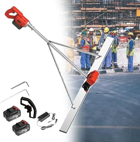 Herramienta inalámbrica para solado de hormigón con vibración para alisar, carcasa de aleación de aluminio y raspador de acero inoxidable, mango de goma para mayor comodidad, fácil instalación y
