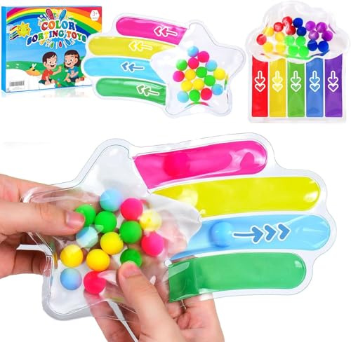 Felly 2 Pièces Jouet Sensoriel, Jouets Anti Stress pour Enfants, Jouet Sensoriel à Presser Montessori pour l'Autisme Accessoires de Jeux, Fidget Toys for Enfant 3 + Ans