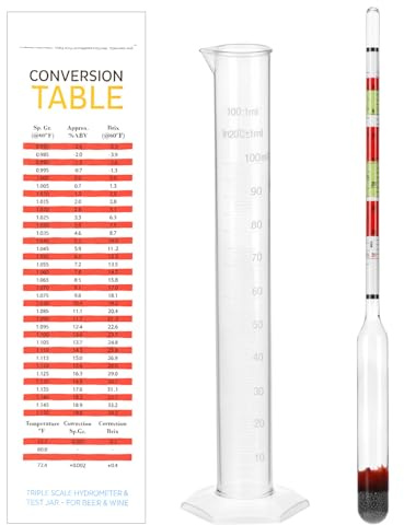 QWORK® Home Brew Hydrometer with 100ML Sampling Jar - Perfect for Beer & Wine Making