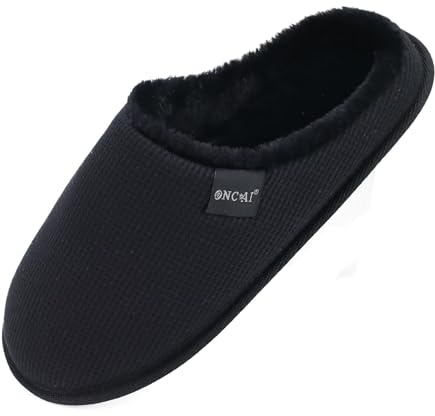 ONCAI Zapatillas Casa Mujer Espuma de Memoria Algodón Pantuflas para Invierno Peludo Faux Fur Imitación Forro de Sintética Suela de Goma Antideslizante EU Talla 36-43