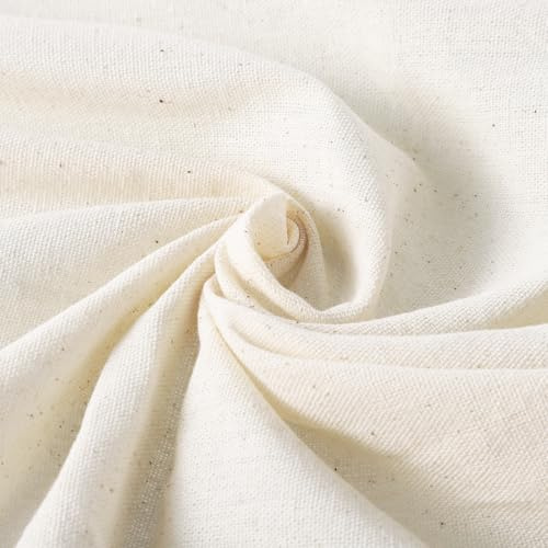 Canvas Fabric, 1.75Yd (63 x 20 inch) Cotton Canvas Fabric Natural White Cotton Duck Canva Fabrics for Arts & Crafts, Backings, Covers, Placemats