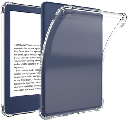 Mistillion Clear Case for 6 Kindle (11th Generation-2024/2022 Release), Ultra Soft Flexible Transparent TPU Skin Bumper Back Cover Light Shell Reinforced Corners