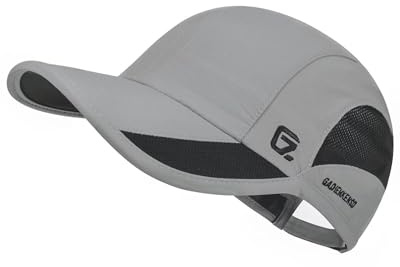 GADIEMKENSD Quick Dry Baseball Cap Mens Womens Cooling Running Hat Summer Sun Hats Workout Accessories for Golf Hiking Gym Cycling Walking Outdoor Camping (Light Gray, M-L)