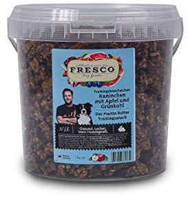 Fresco I Martin Rütter Trainingsknöchelchen I Kaninchen, Apfel & Grünkohl I 1kg im Eimer