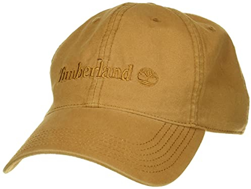 Timberland Men's Southport Beach Cotton Canvas cap with Self Backstrap And Metal Closure, Wheat Boot, One Size