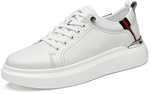 VIBLiSS Zapatos De Elevación De Altura Invisible De Los Hombres, Zapatillas Deportivas Ligeras Transpirables para Caminar - 2.36 Pulgadas Más Alto,Blanca,41 EU