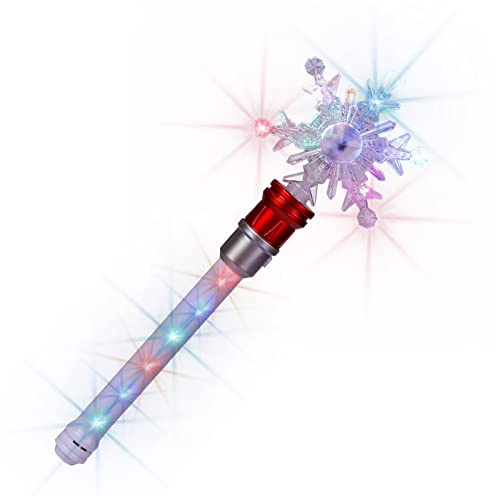XJSGS- Light Up LED Wand Star Light Flashing Wands,Magic Wand Rotating Toy for Girls and Boys christmas & birthday gift (Red)