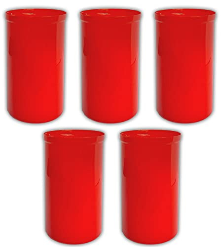 Quemador de luz para tumba, color rojo sin tapa, velas de cementerio, vela conmemorativa, decoración para tumba (5)
