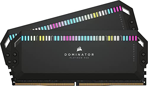 Corsair Dominator Platinum RGB DDR5 RAM 64GB (2x32GB) 6600MHz CL32 Intel XMP iCUE Kompatibel Computer Speicher - Schwarz (CMT64GX5M2B6600C32)